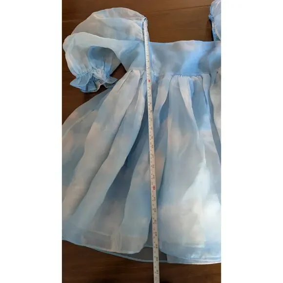 Selkie Blue Organza Head in the Clouds French Puff Short Dress, size L - www.rajagirimanappuram.com Selkie Blue Organza Head in the Clouds French Puff Short Dress, size L - www.rajagirimanappuram.com